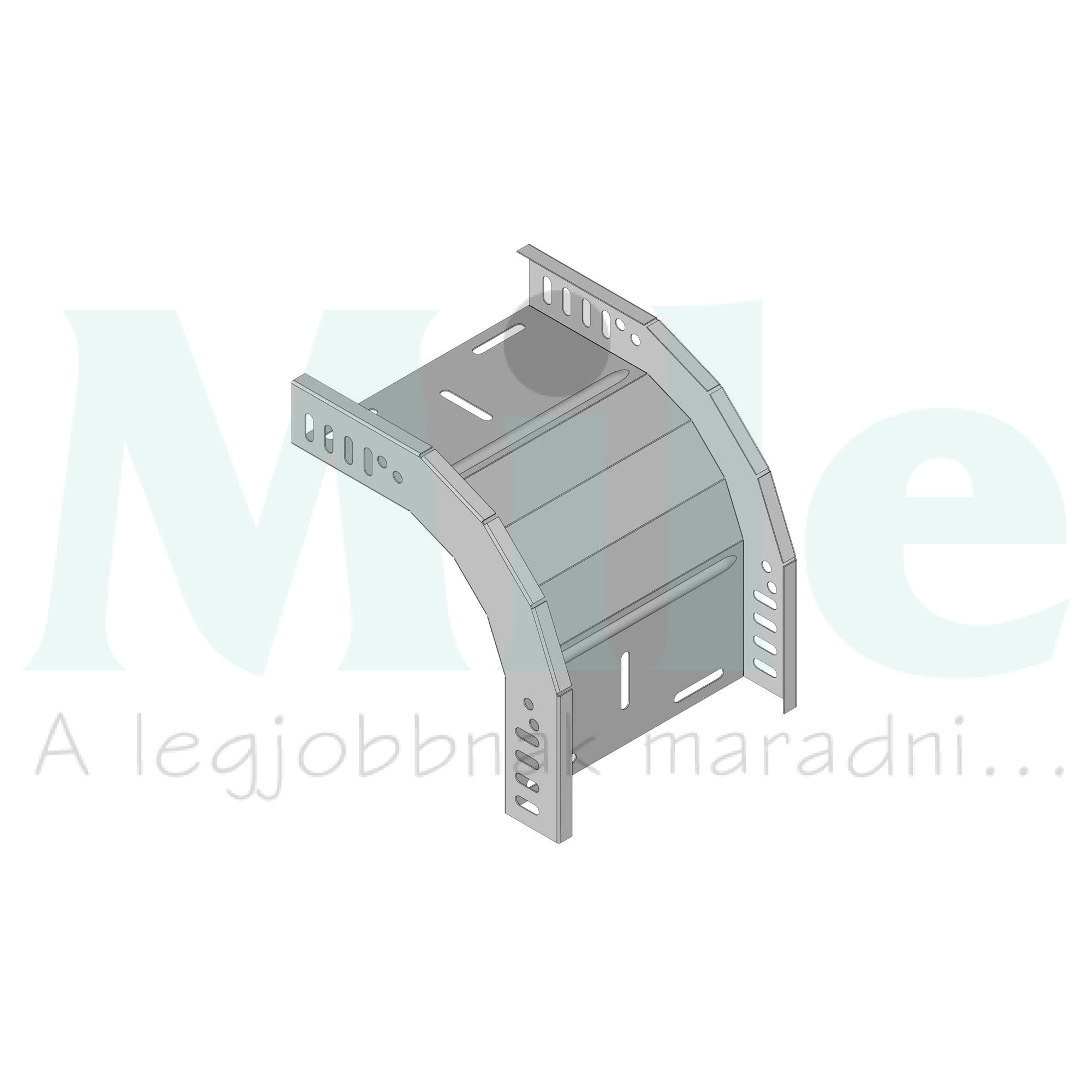 Kábeltálca bukóidom tűzálló-E90 90mm x 60mm-mag. 90° szalaghorganyzott acél KO KOPOS